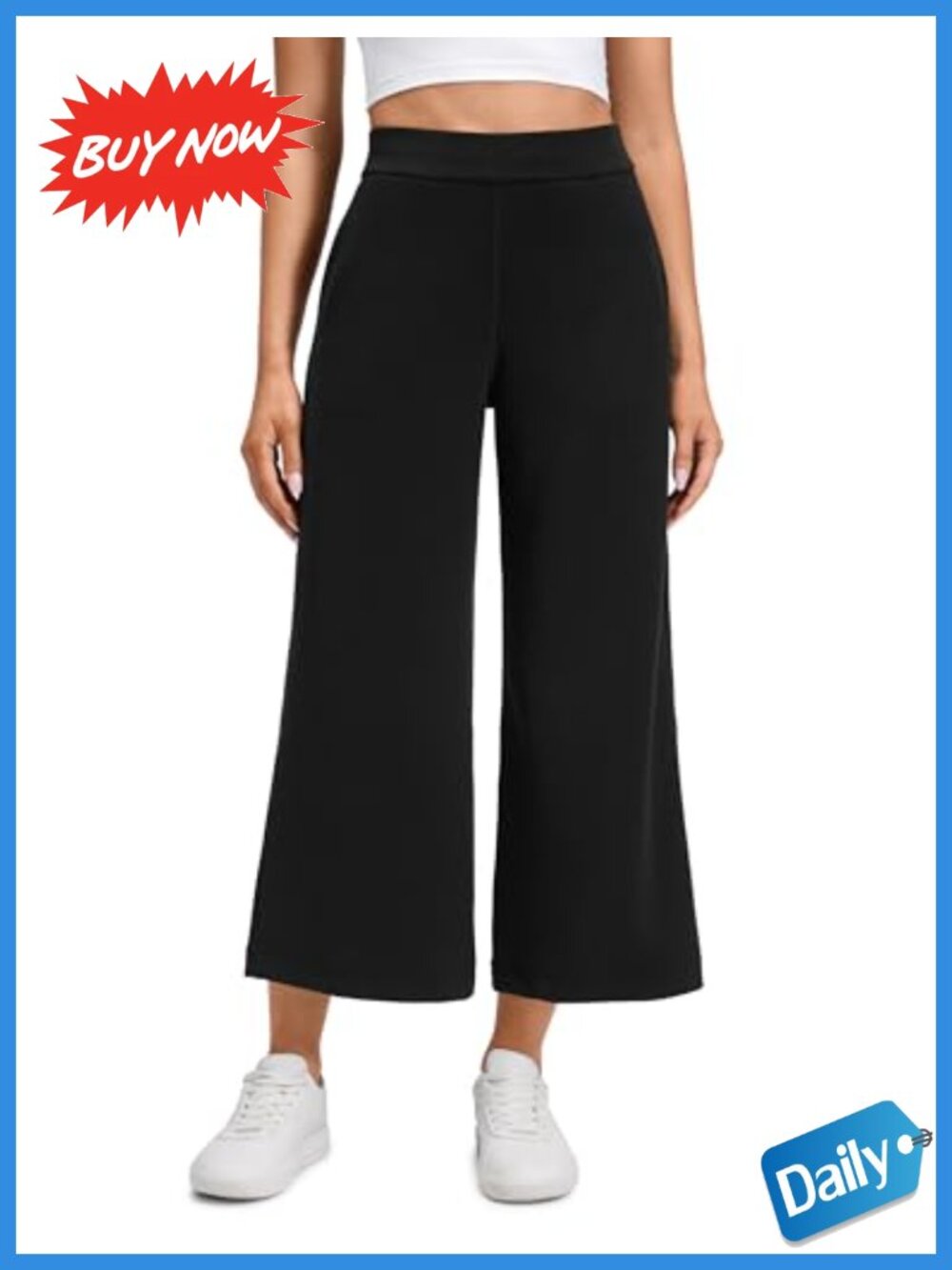 CRZ YOGA SoftAura Wide Leg Crop Sweatpants 25" High Rise Pull On